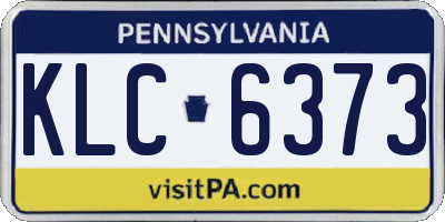 PA license plate KLC6373