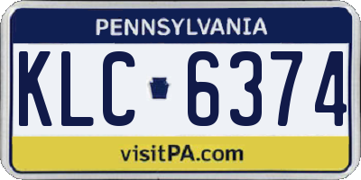 PA license plate KLC6374