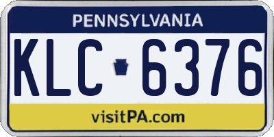 PA license plate KLC6376