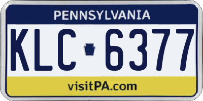 PA license plate KLC6377