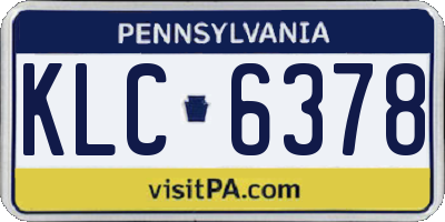 PA license plate KLC6378