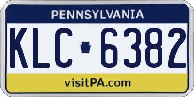 PA license plate KLC6382