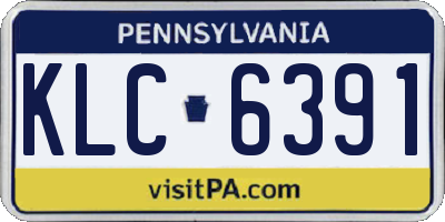 PA license plate KLC6391