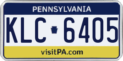 PA license plate KLC6405