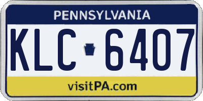 PA license plate KLC6407