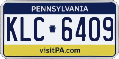 PA license plate KLC6409