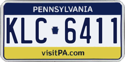 PA license plate KLC6411
