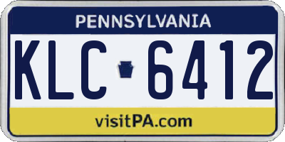 PA license plate KLC6412