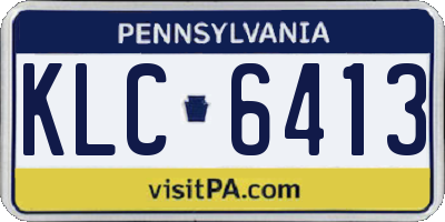 PA license plate KLC6413