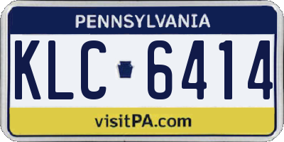 PA license plate KLC6414