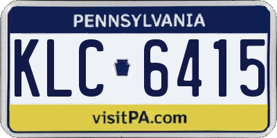 PA license plate KLC6415