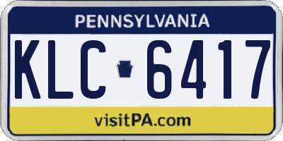 PA license plate KLC6417