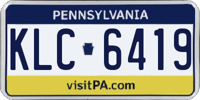 PA license plate KLC6419
