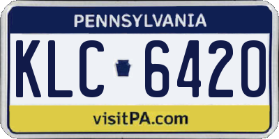 PA license plate KLC6420