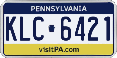 PA license plate KLC6421