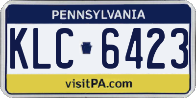 PA license plate KLC6423