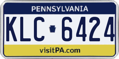 PA license plate KLC6424