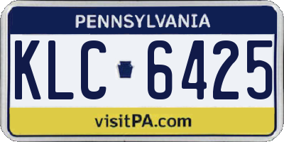 PA license plate KLC6425