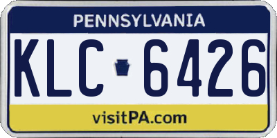 PA license plate KLC6426