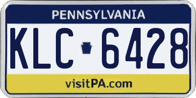 PA license plate KLC6428