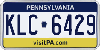 PA license plate KLC6429