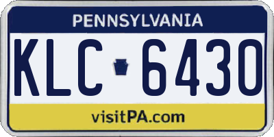 PA license plate KLC6430