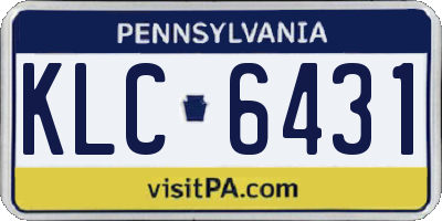 PA license plate KLC6431