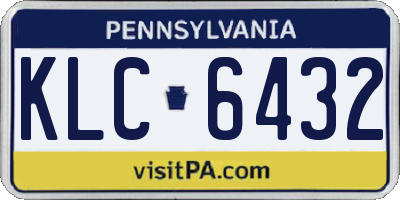 PA license plate KLC6432
