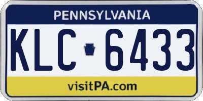 PA license plate KLC6433