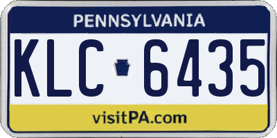 PA license plate KLC6435