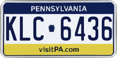 PA license plate KLC6436