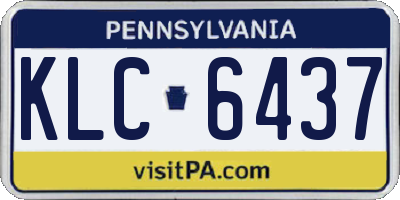 PA license plate KLC6437