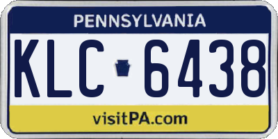 PA license plate KLC6438