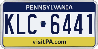 PA license plate KLC6441