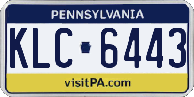PA license plate KLC6443