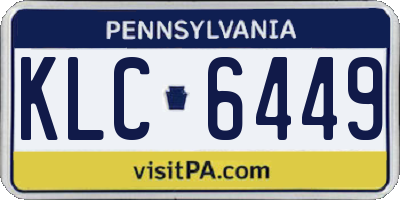 PA license plate KLC6449