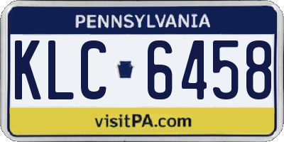 PA license plate KLC6458
