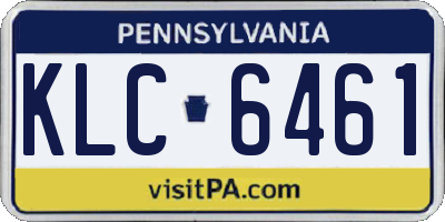 PA license plate KLC6461