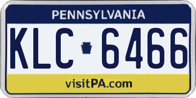 PA license plate KLC6466