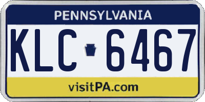 PA license plate KLC6467