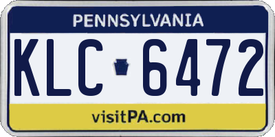 PA license plate KLC6472