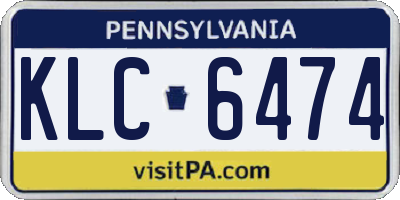 PA license plate KLC6474