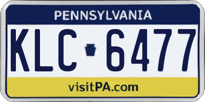 PA license plate KLC6477
