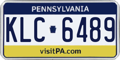PA license plate KLC6489