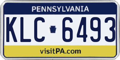 PA license plate KLC6493