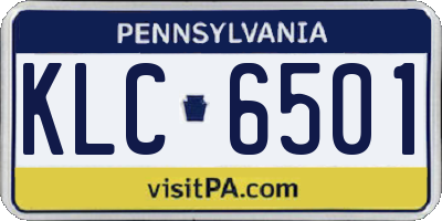PA license plate KLC6501