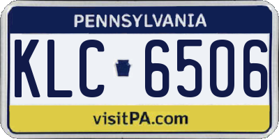 PA license plate KLC6506