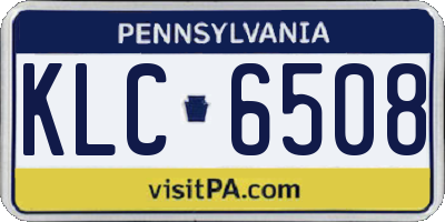 PA license plate KLC6508