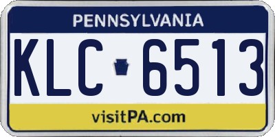 PA license plate KLC6513