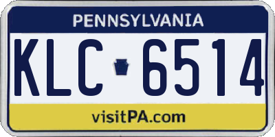 PA license plate KLC6514